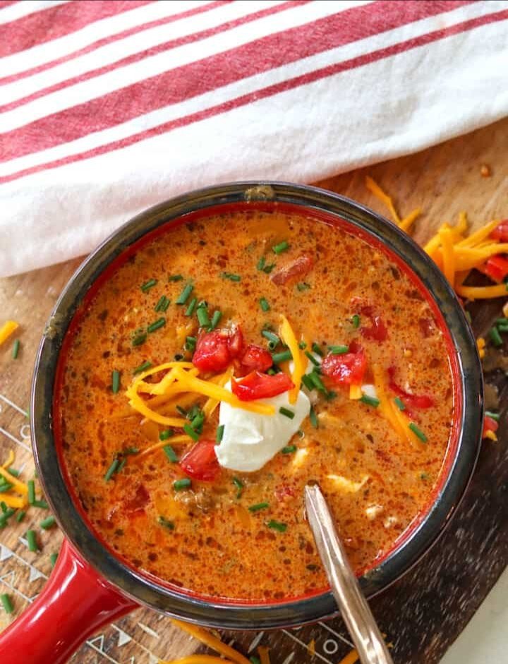 Creamy beef taco soup 