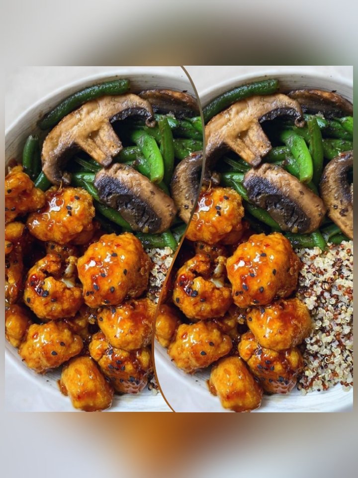 Sticky Sesame Cauliflower And Seasoned Vegetables