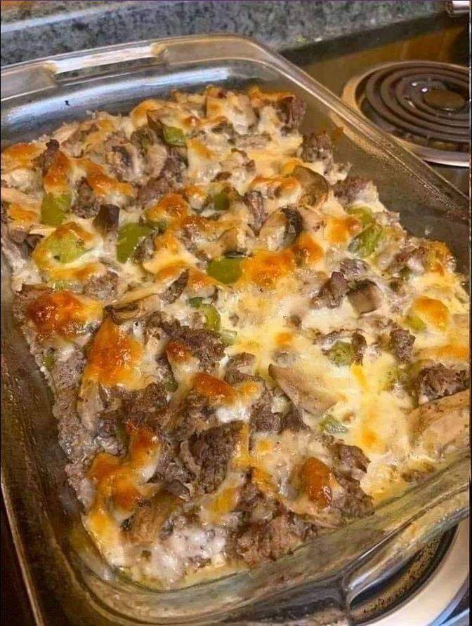 Philly Cheese Steak Casserole