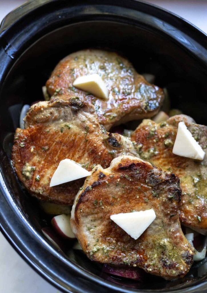 Crockpot Ranch Pork Chops and Potatoes